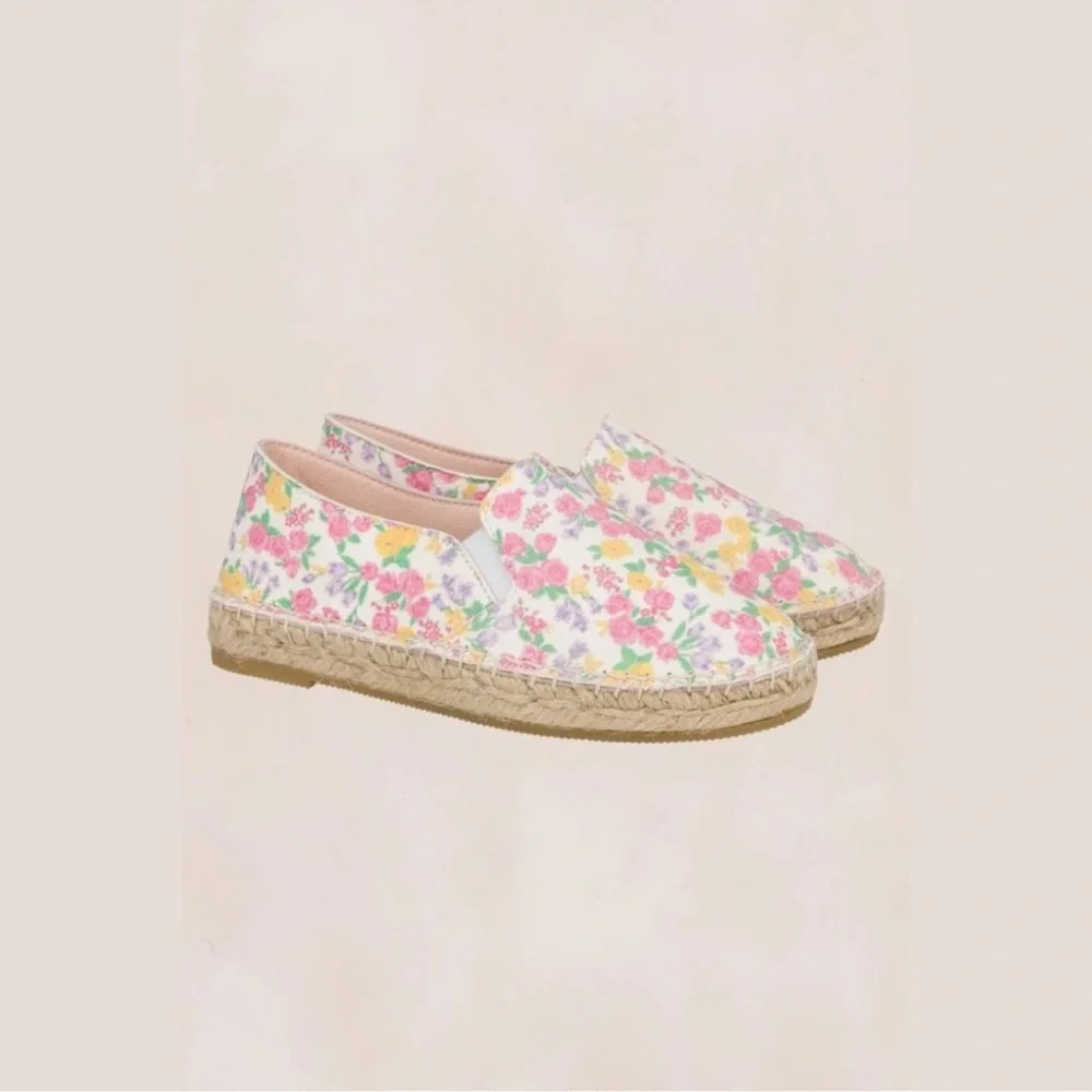 NIB LoveShackFancy Girls Floral Espadrille Slip-On Shoes 3 / 34